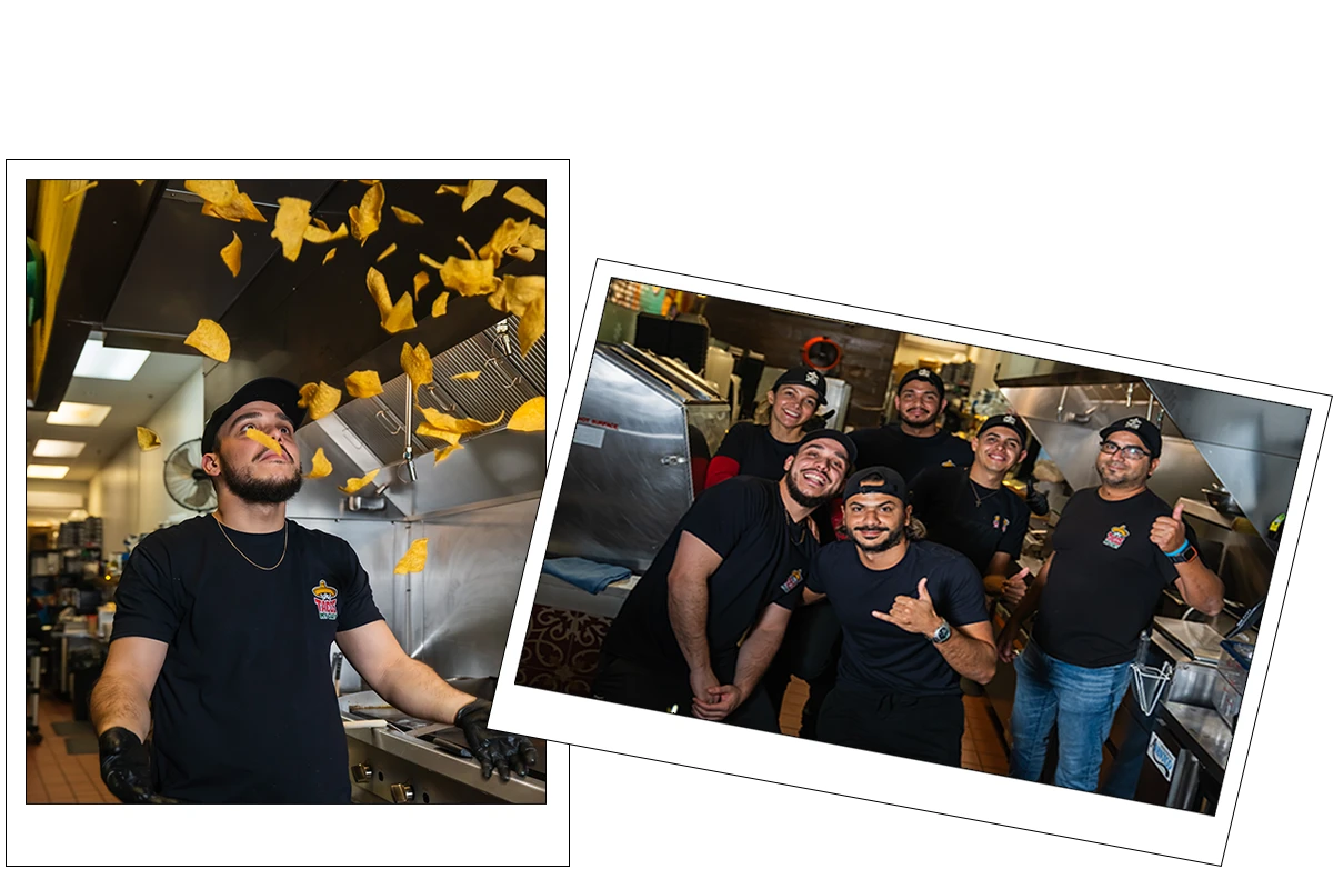 Group of friends enjoying tacos