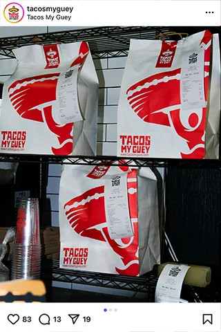 Instagram post showing Taco My Güey food
