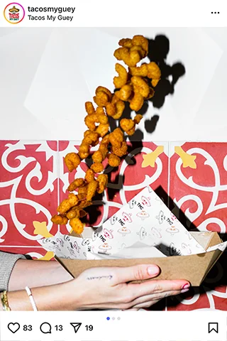 Instagram post showing Taco My Güey food